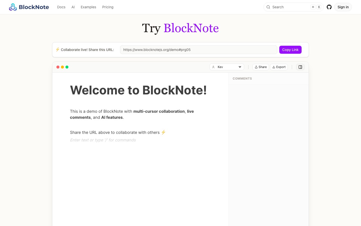 BlockNote screenshot 1
