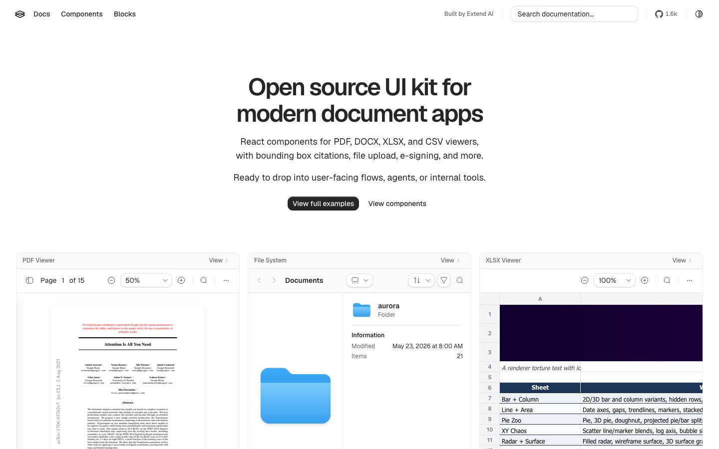 Extend UI screenshot 1