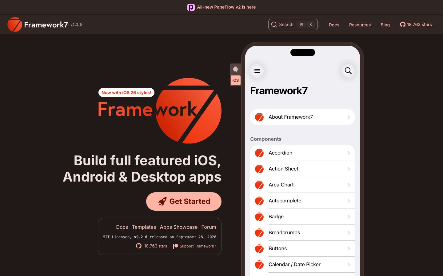 Framework7 screenshot 1