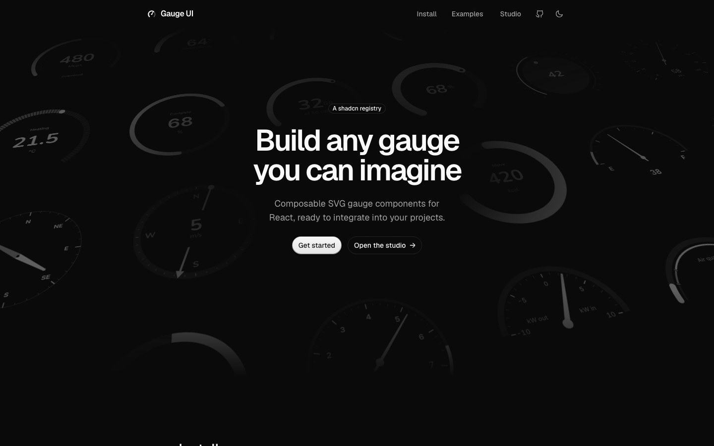 Gauge UI screenshot 1