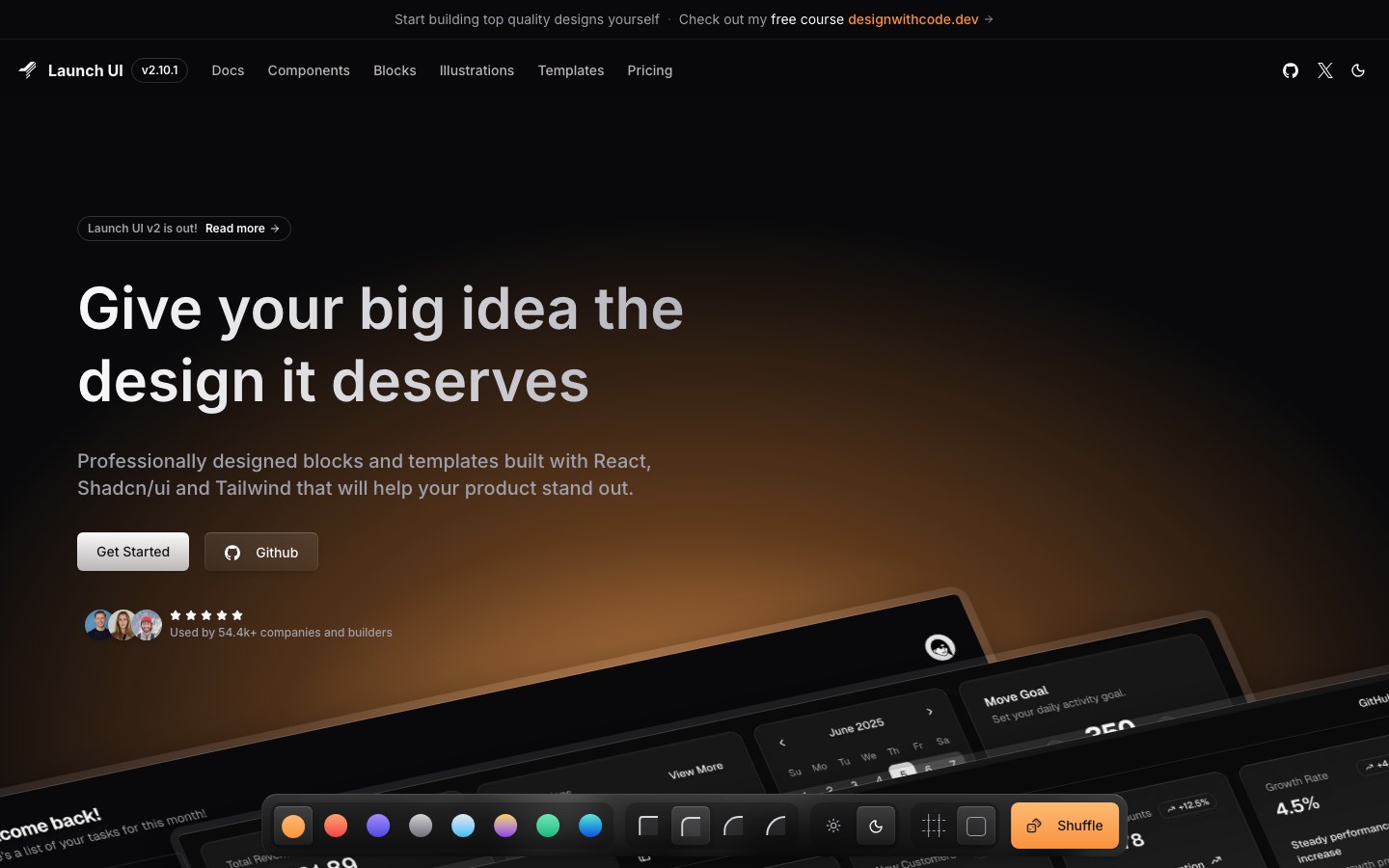 Launch UI screenshot 1