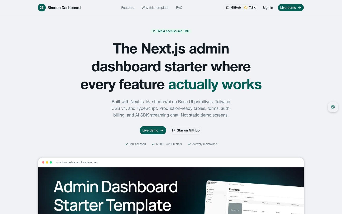 Next Shadcn Dashboard Starter screenshot 1