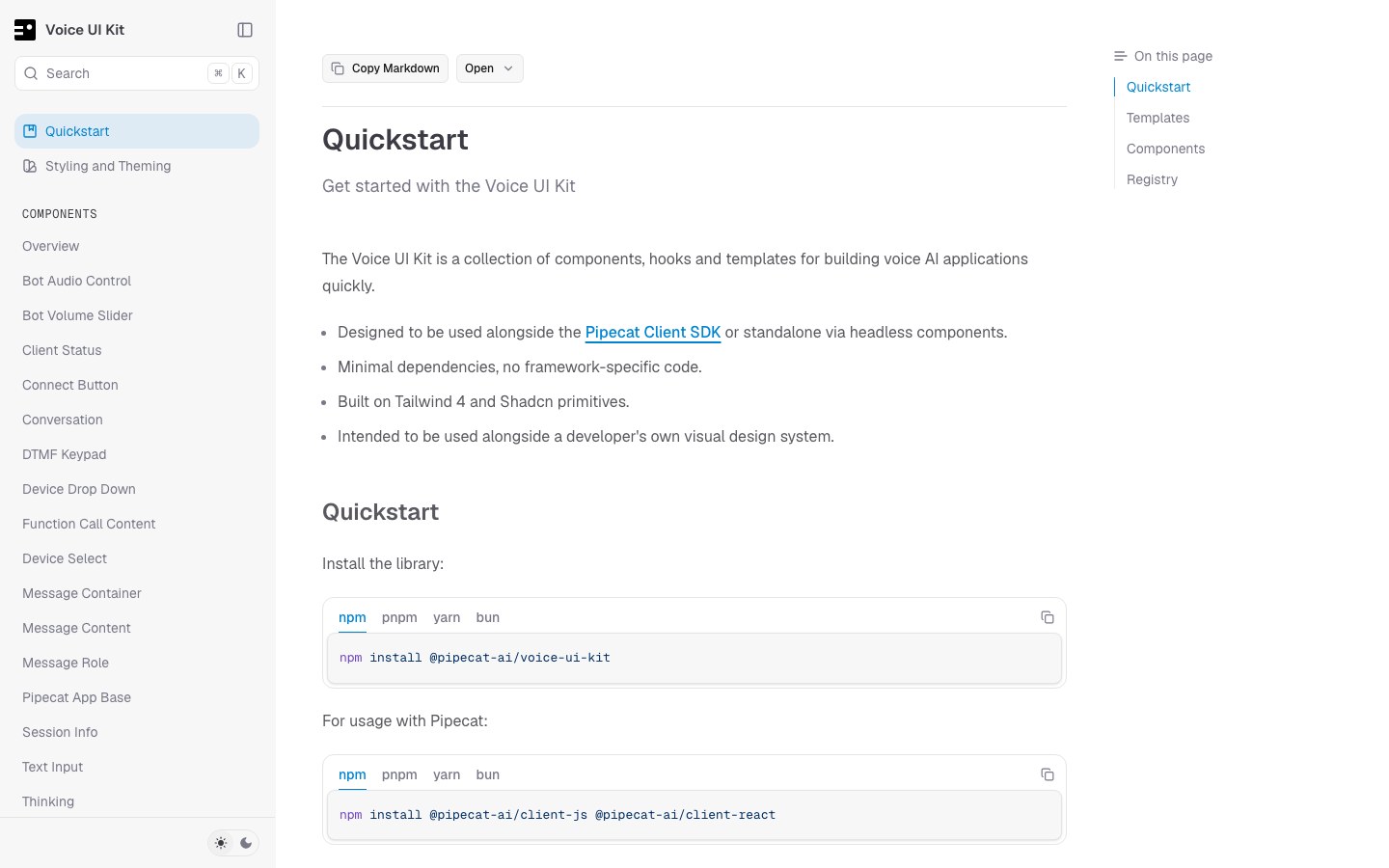 Pipecat Voice UI Kit screenshot 1