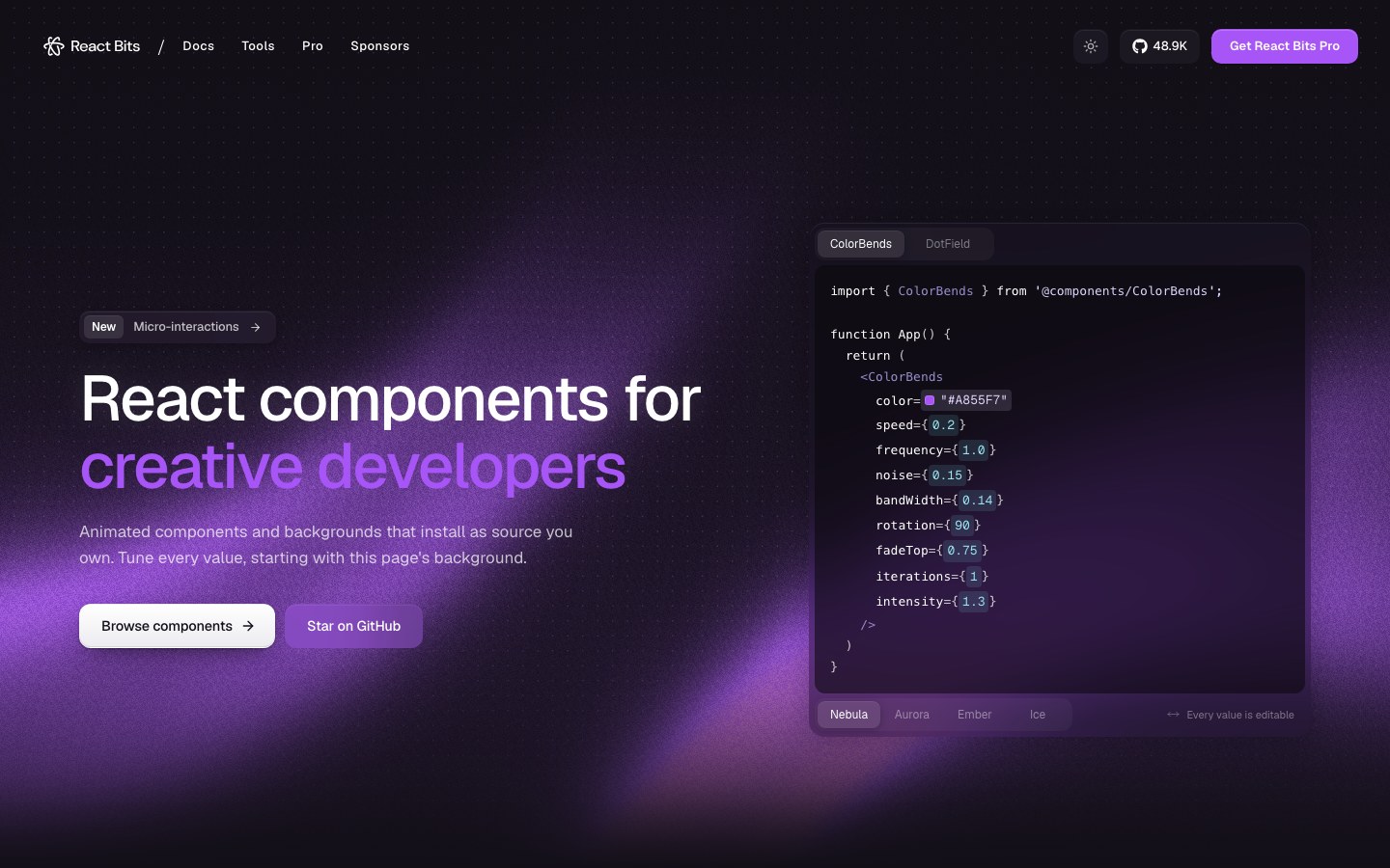 React Bits screenshot 1