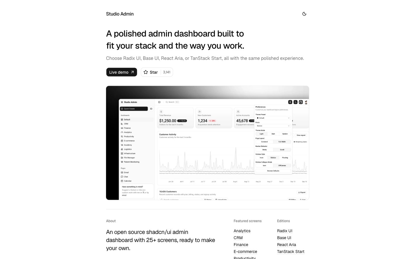 Studio Admin screenshot 1